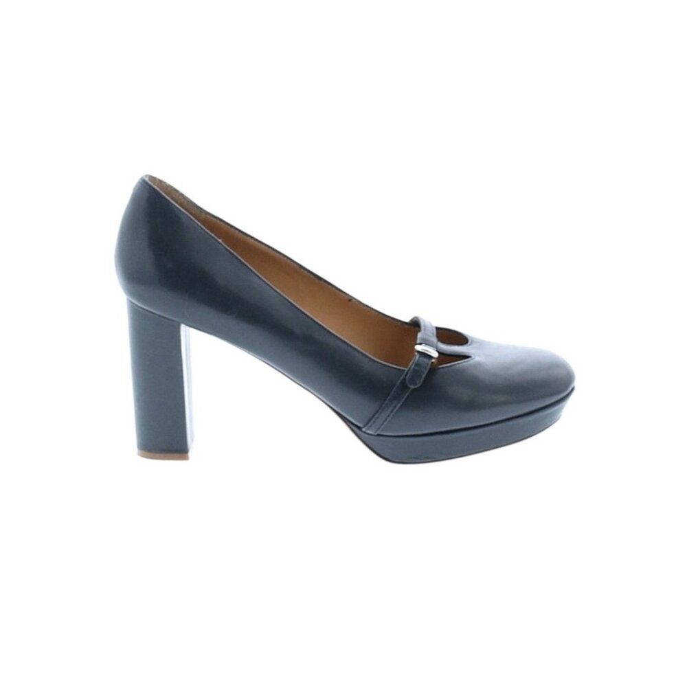 See By Chloé Womens 37.5 Blue Leather Mary Jane Heels